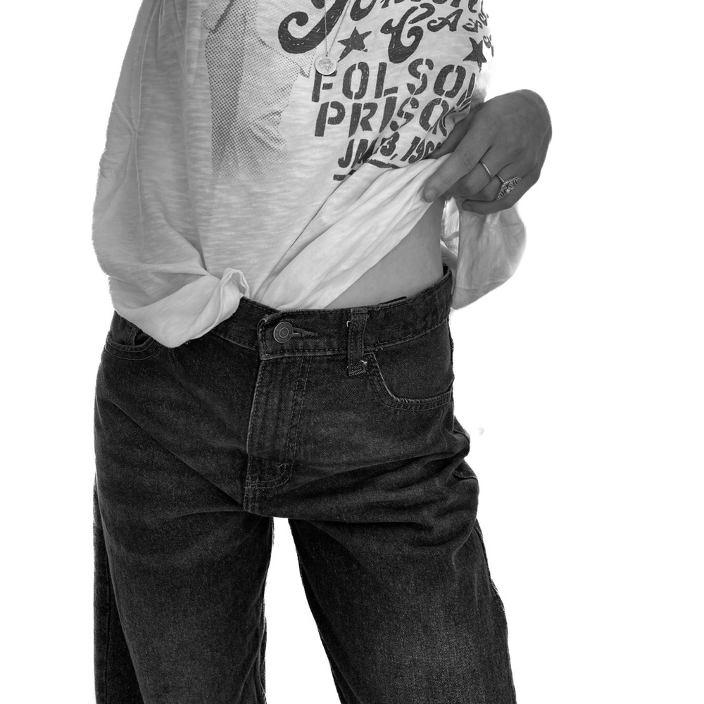 Wrangler High Rise Loose Baggy Fit Jeans, Black Denim Wash - Size 28 - Picture 4 of 12